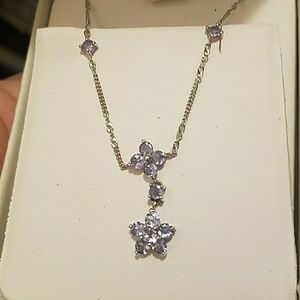 Tanzanite and 10 Carat Gold Necklace